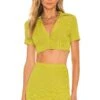 Camila Coelho CAMISA RECORTADA BENNIE Yellow Green