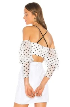 Camila Coelho Sidney Crop Top White & Black -Camila coelho Sales COEL WS15 V3