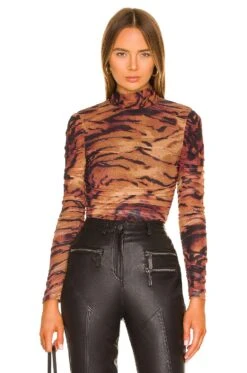 Camila coelho Sales 30 Camila Coelho Lara Bodysuit Black Tiger Stripe