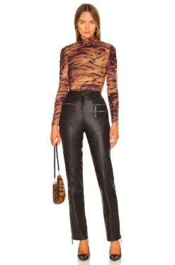 Camila Coelho Lara Bodysuit Black Tiger Stripe -Camila coelho Sales COEL WS193 V5