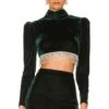 Camila Coelho Aliah Cropped Top Emerald Green -Camila coelho Sales COEL WS210 V1