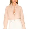 Camila Coelho Louie Leather Button Down Nude -Camila coelho Sales COEL WS211 V1