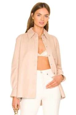 Camila Coelho Louie Leather Button Down Nude 8 Camila Coelho Louie Leather Button Down Nude -Camila coelho Sales COEL WS211 V2