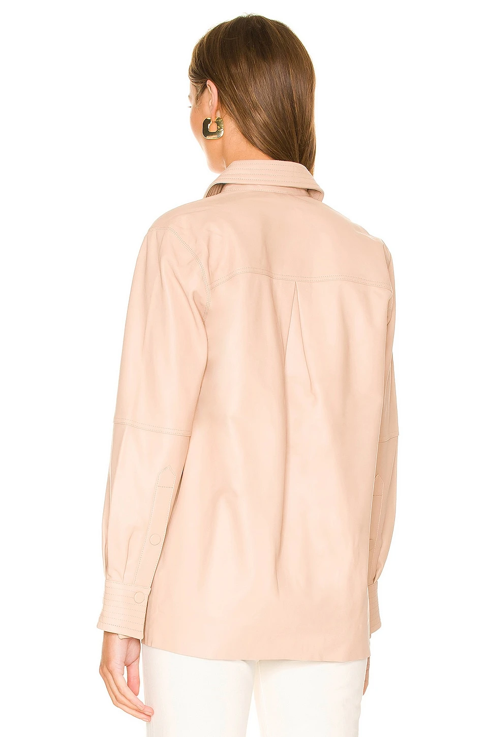 Camila Coelho Louie Leather Button Down Nude 6 Camila Coelho Louie Leather Button Down Nude - Image 4