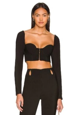 Camila Coelho Kora Crop Top Black