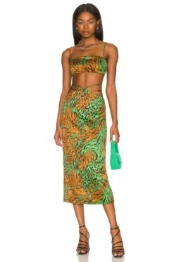 Camila Coelho Kelsy Bandeau Jungle Green Leopard -Camila coelho Sales COEL WS229 V4