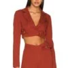 Camila Coelho Margot Jacket Top Dark Red -Camila coelho Sales COEL WS236 V1
