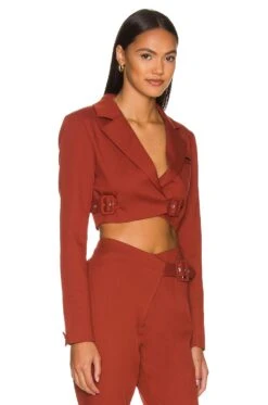 Camila Coelho Margot Jacket Top Dark Red -Camila coelho Sales COEL WS236 V2