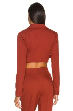 Camila Coelho Margot Jacket Top Dark Red -Camila coelho Sales COEL WS236 V3