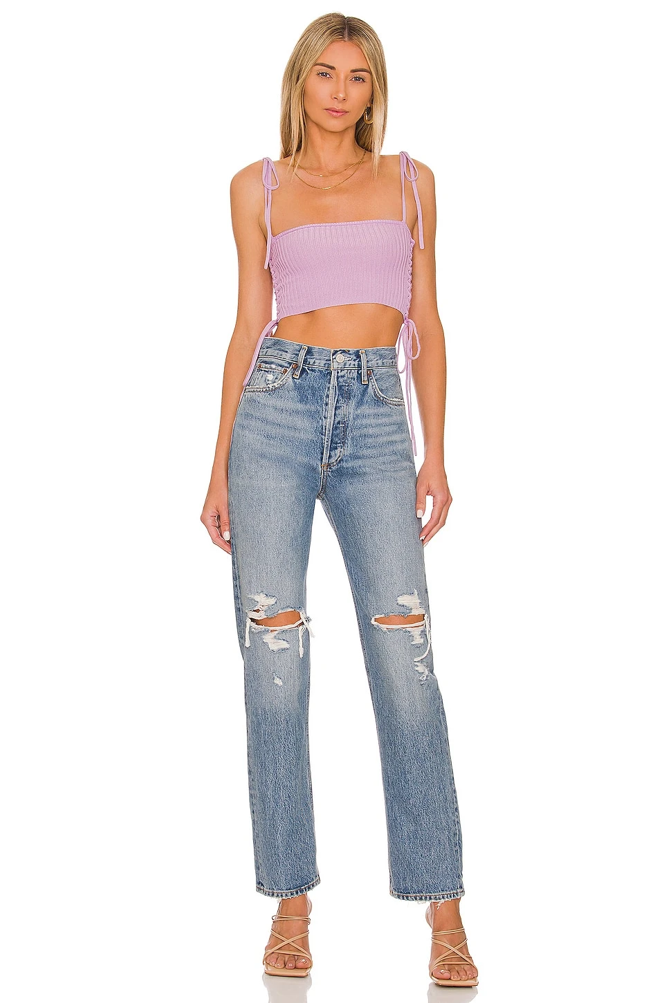 Camila Coelho Priscilla Knit Lace Up Top Purple 6 Camila Coelho Priscilla Knit Lace Up Top Purple - Image 4