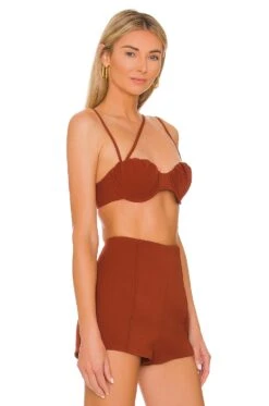 Camila Coelho Chelle Bralette Dark Brick 7 Camila Coelho Chelle Bralette Dark Brick -Camila coelho Sales COEL WS247 V2