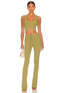 Camila Coelho TOP DE PUNTO CON CORDONES ARTEMIS Rosemary Green -Camila coelho Sales COEL WS253 V4