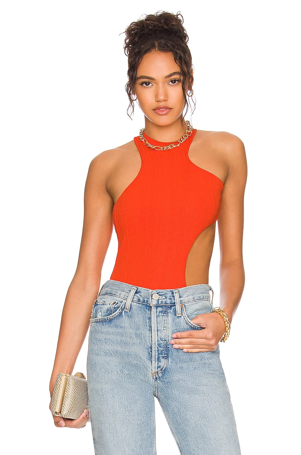Camila Coelho Lexi Bodysuit Mandarin Red 3 Camila Coelho Lexi Bodysuit Mandarin Red