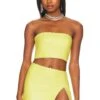 Camila Coelho Chaya Leather Top Lime Green 2 Camila Coelho Chaya Leather Top Lime Green -Camila coelho Sales COEL WS261 V1
