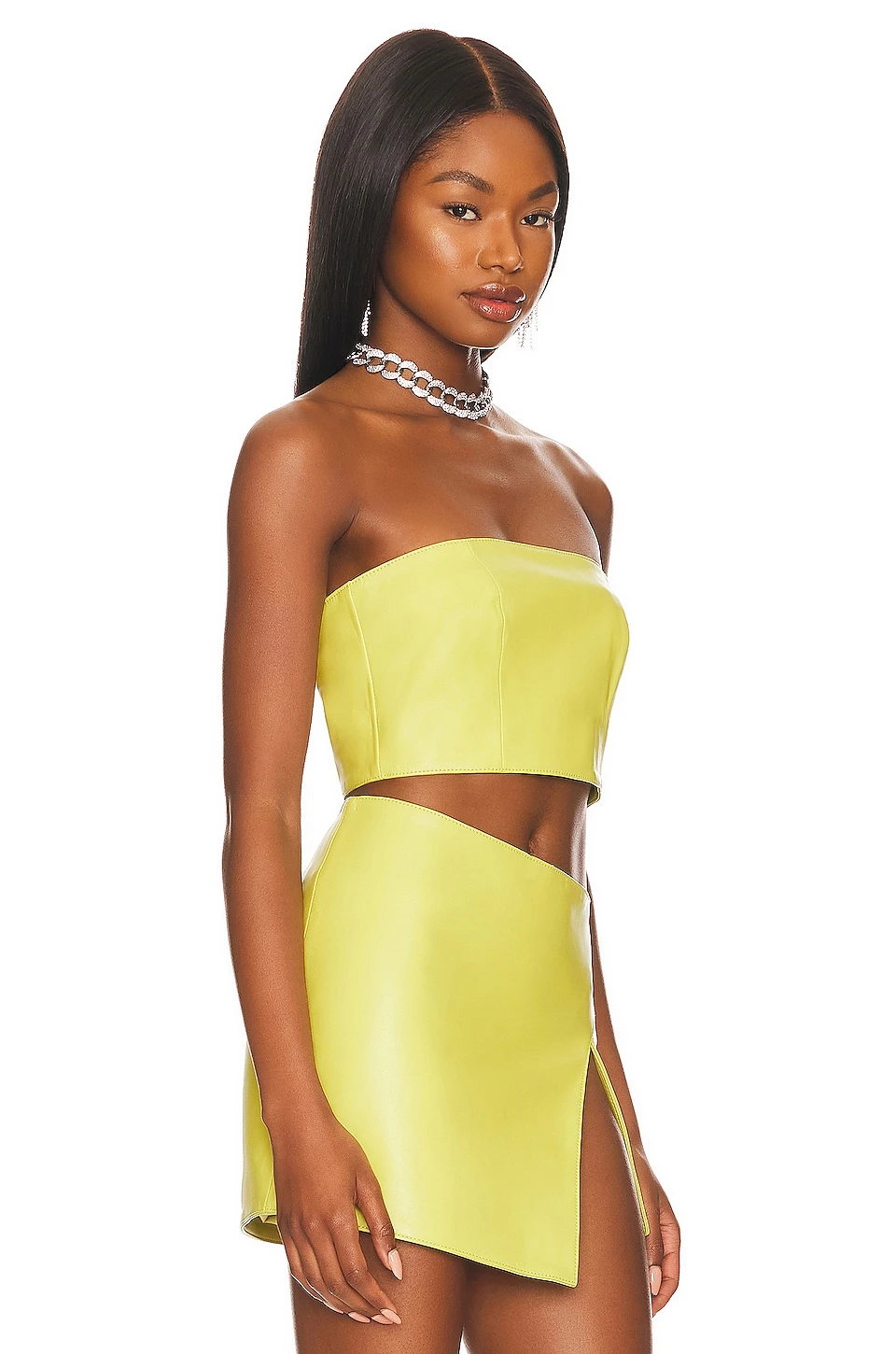 Camila Coelho Chaya Leather Top Lime Green 4 Camila Coelho Chaya Leather Top Lime Green - Image 2