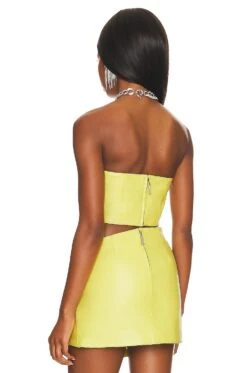 Camila Coelho Chaya Leather Top Lime Green 8 Camila Coelho Chaya Leather Top Lime Green -Camila coelho Sales COEL WS261 V3