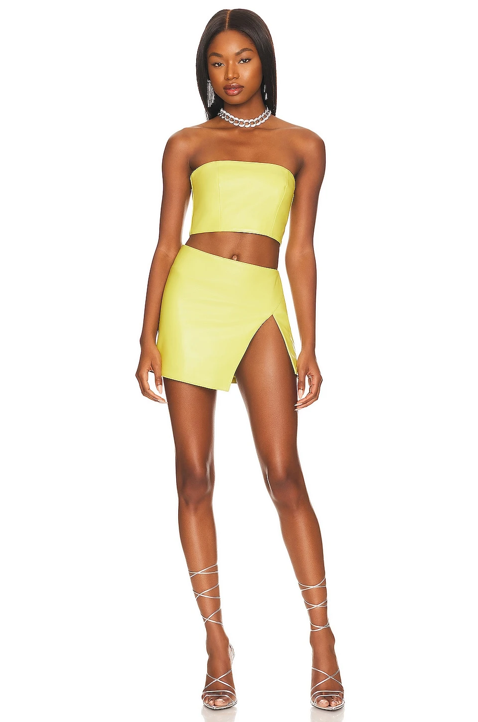 Camila Coelho Chaya Leather Top Lime Green 6 Camila Coelho Chaya Leather Top Lime Green - Image 4