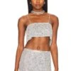 Camila Coelho Noemi Top Silver Rhinestone -Camila coelho Sales COEL WS265 V1