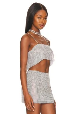 Camila Coelho Noemi Top Silver Rhinestone -Camila coelho Sales COEL WS265 V2
