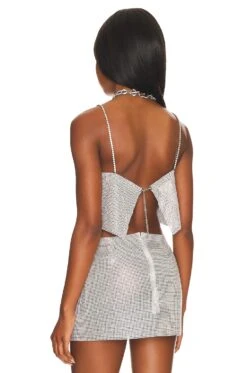 Camila Coelho Noemi Top Silver Rhinestone -Camila coelho Sales COEL WS265 V3