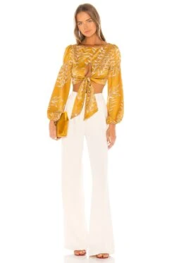 Camila Coelho Marcia Top Gold Tropical 9 Camila Coelho Marcia Top Gold Tropical -Camila coelho Sales COEL WS26 V4