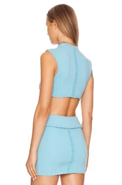 Camila Coelho Alexis Crop Top Blue Mist -Camila coelho Sales COEL WS279 V3
