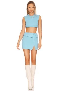 Camila Coelho Alexis Crop Top Blue Mist -Camila coelho Sales COEL WS279 V4