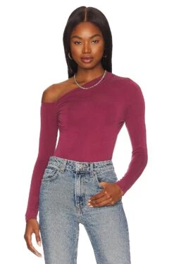 Camila Coelho Esther Bodysuit Berry Mauve