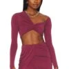 Camila Coelho Liby Crop Top Berry Mauve -Camila coelho Sales COEL WS281 V1