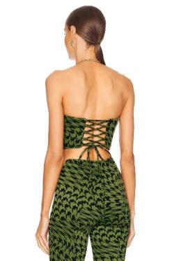 Camila Coelho Seraphina Corset Black & Green -Camila coelho Sales COEL WS282 V3