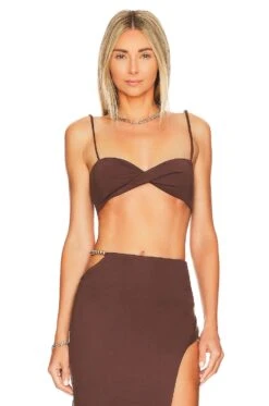 Camila Coelho Holly Bralette Chocolate Brown