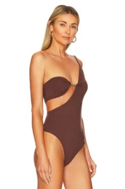 Camila Coelho Tina Bodysuit Chocolate Brown -Camila coelho Sales COEL WS292 V3