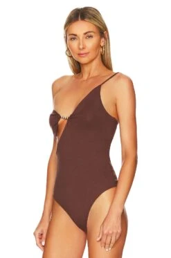Camila Coelho Tina Bodysuit Chocolate Brown -Camila coelho Sales COEL WS292 V4