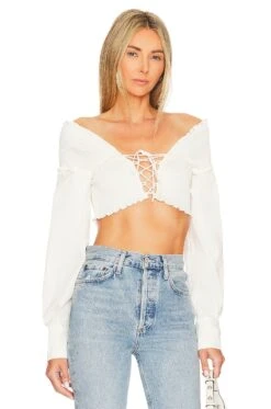 Camila Coelho Carrie Top White