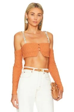 Camila Coelho Kimberly Top Ginger Orange