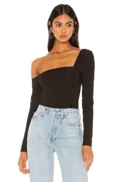 Camila Coelho Maite Bodysuit Black