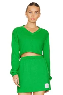 Camila Coelho Sierra Cropped Sweatshirt Grass Green
