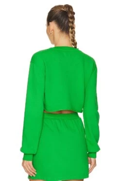 Camila Coelho Sierra Cropped Sweatshirt Grass Green -Camila coelho Sales COEL WS302 V3