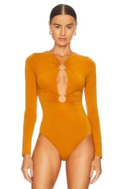 Camila Coelho Reyes Bodysuit Burnt Orange -Camila coelho Sales COEL WS304 V2