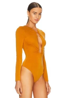 Camila Coelho Reyes Bodysuit Burnt Orange -Camila coelho Sales COEL WS304 V3