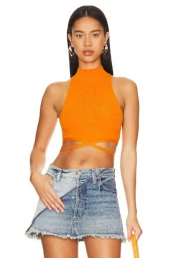 Camila coelho Sales 65 Camila Coelho Adona Top Orange