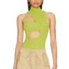 Camila Coelho Rosalee Cut Out Bodysuit Green