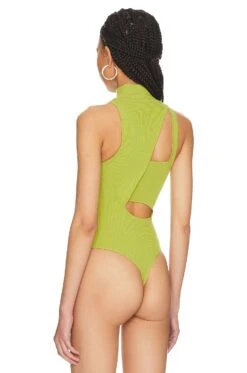Camila Coelho Rosalee Cut Out Bodysuit Green -Camila coelho Sales COEL WS320 V4