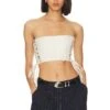 Camila Coelho Juliana Leather Crop Top Ivory -Camila coelho Sales COEL WS331 V1