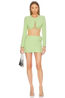 Camila Coelho Laken Crop Top Celery Green -Camila coelho Sales COEL WS332 V4