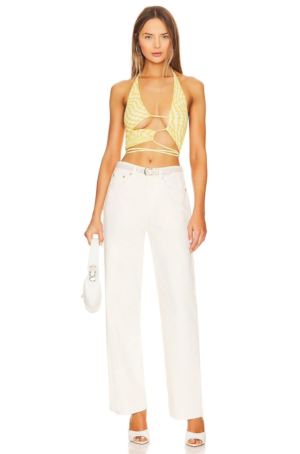 Camila Coelho Blaze Top Yellow Gingham 6 Camila Coelho Blaze Top Yellow Gingham - Image 4