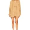 Camila Coelho Reine Oversized Button Down Sand 1 Camila Coelho Reine Oversized Button Down Sand -Camila coelho Sales COEL WS337 V1