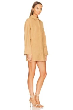 Camila Coelho Reine Oversized Button Down Sand -Camila coelho Sales COEL WS337 V3