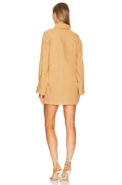 Camila Coelho Reine Oversized Button Down Sand -Camila coelho Sales COEL WS337 V4