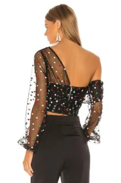 Camila Coelho Vitoria Top Black Multi -Camila coelho Sales COEL WS33 V3